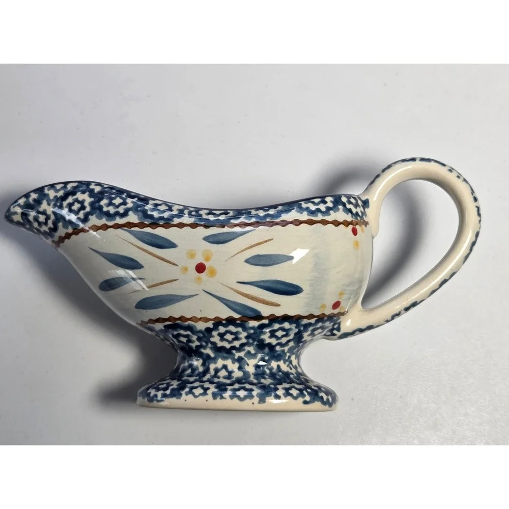 Temp-tations‎ Gravy Boat Old World Blue Ceramic Kitchenware 9 oz Blue